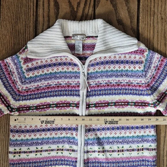 Vintage Heirloom Collectibles 2004 Colorful Zip Front Sweater Size Large - Picture 11 of 11